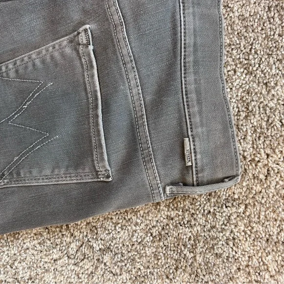 NWOT MOTHER High Waisted Looker Ankle Fray Skinnies in Dye Graphite. Size 28 - Picture 8 of 15
